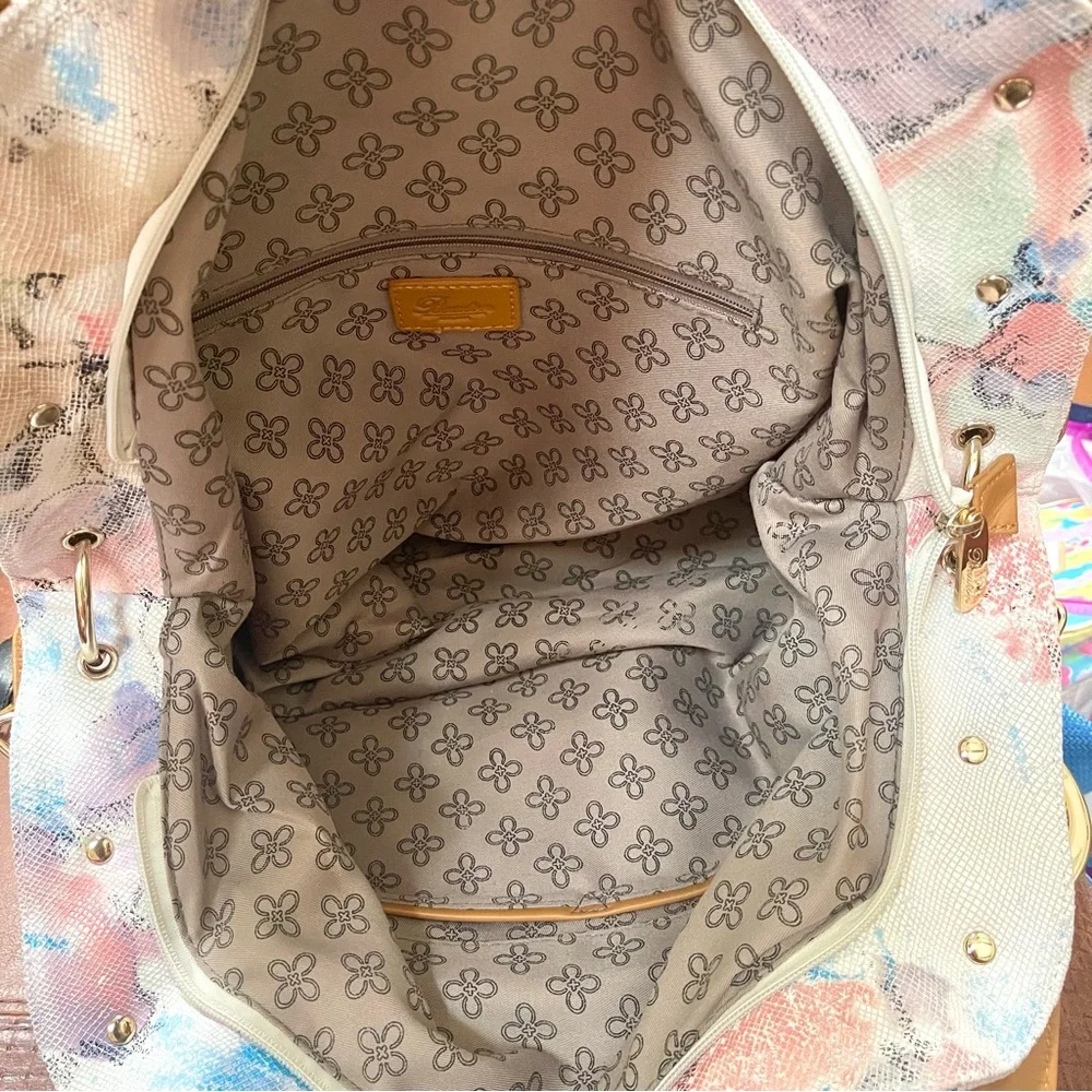Floral Pattern Genuine Leather Spacious Hobo & Boho Style Shoulder Bag
